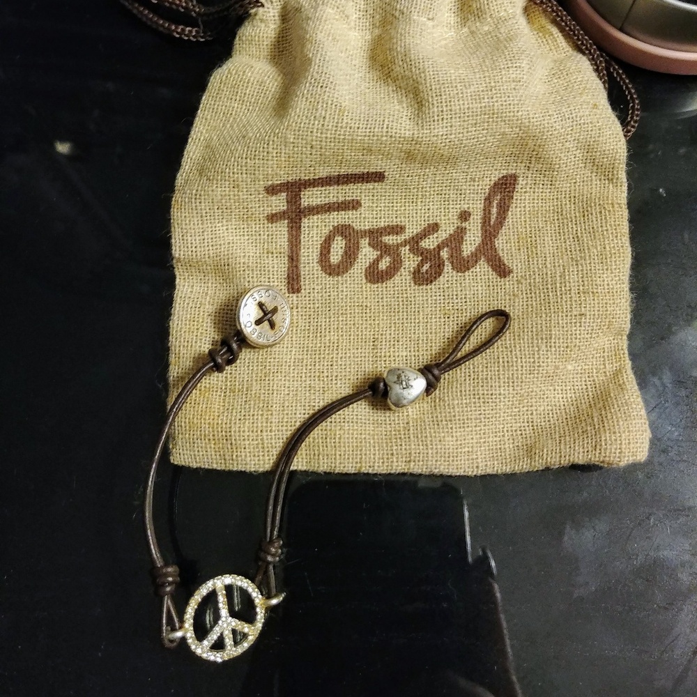 Fossil Peace Sign Bracelet